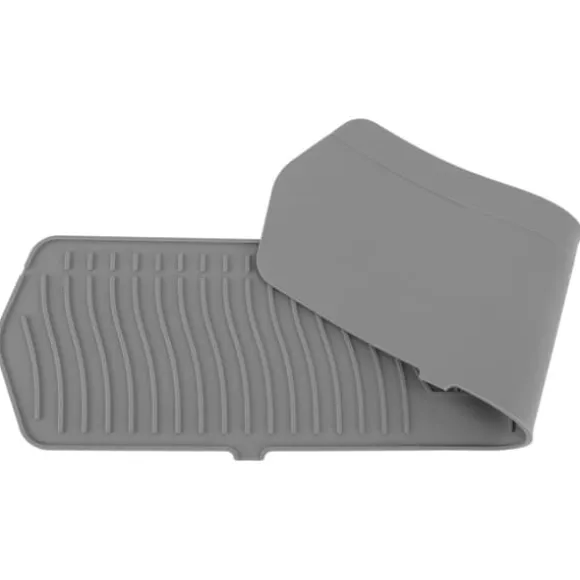 Silikonkranskydd Köksdiskskydd Silikonkranhandtag Droppfångare Svamphållare Matta 61CM Stor Storlek Grå