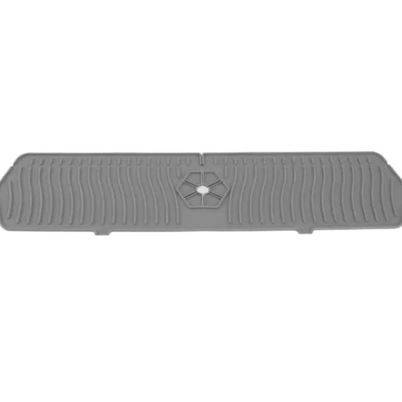 Silikonkranskydd Köksdiskskydd Silikonkranhandtag Droppfångare Svamphållare Matta 61CM Stor Storlek Grå