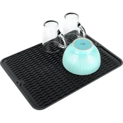 Silikonmatta för disk, svart, 40x30 cm