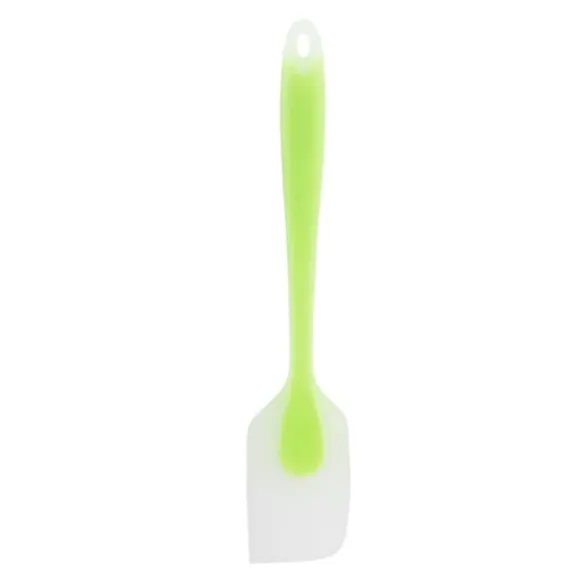 Silikonspatel Genomskinlig Integrerad Hellindad Bärbar Värmebeständig Kök DIY Bakning Matlagningsverktyg Grön