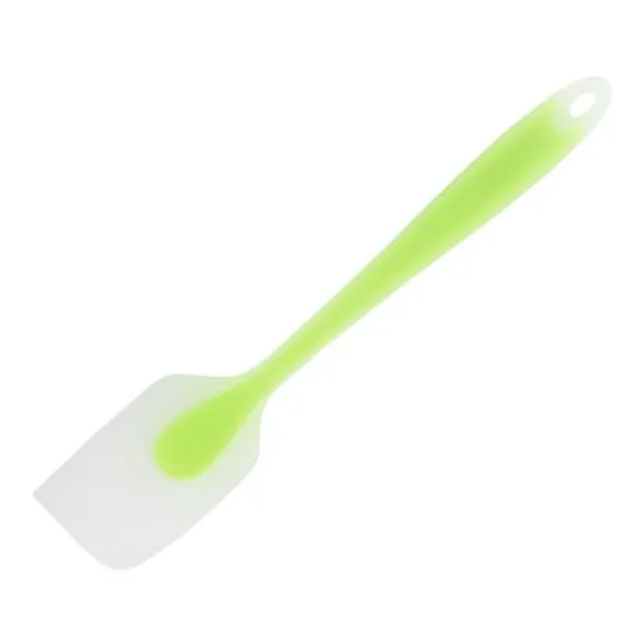 Silikonspatel Genomskinlig Integrerad Hellindad Bärbar Värmebeständig Kök DIY Bakning Matlagningsverktyg Grön