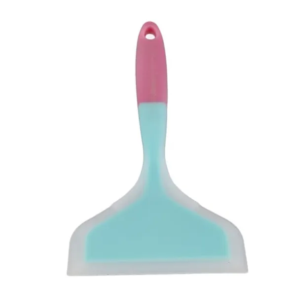 Silikonspatel Nonstick NonSlip Silikon Matlagningsspatel för Tamagoyaki Pizza Biff (Himmelsblå Rosa Handtag)