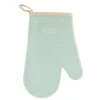 Silikonugnsvante Högtemperaturbeständig Vattentät Halksäker köksbakhandske med bomullsfodral Grön