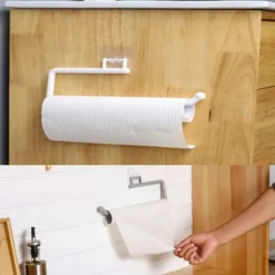 Självhäftande Hållare för Hushållspapper Handdukskrok Vit