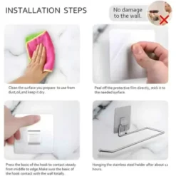 Självhäftande Hushållspappershållare för Vägg Rostfritt Stål