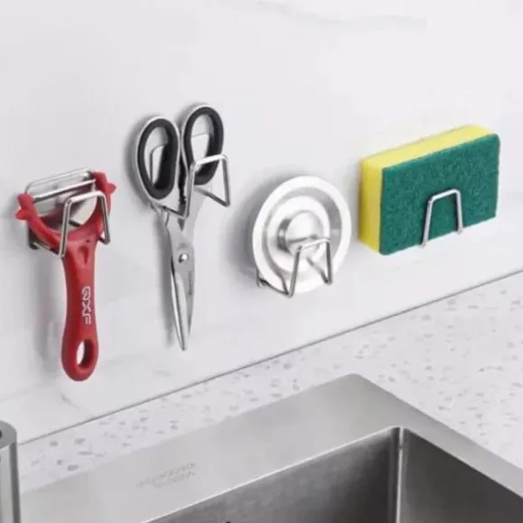 Självhäftande Krok Hållare för Disksvamp Rostfritt Stål