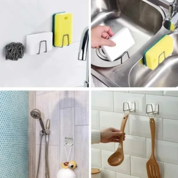 Självhäftande Krok Hållare för Disksvamp Rostfritt Stål