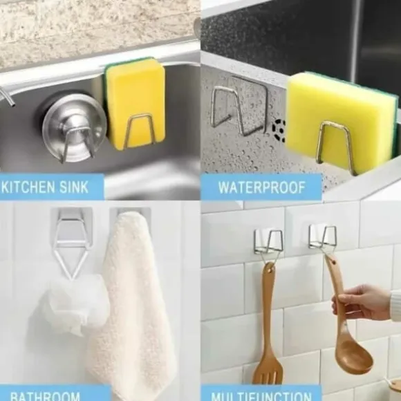 Självhäftande Krok Hållare för Disksvamp Rostfritt Stål