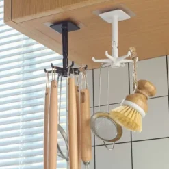 Självhäftande Krok Hållare för Köksredskap Svart