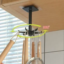 Självhäftande Krok Hållare för Köksredskap Svart