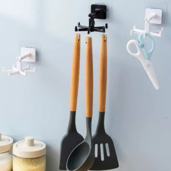 Självhäftande Krok Hållare för Köksredskap Vit
