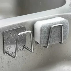 Självhäftande Krok Hållare för Disksvamp Rostfritt Stål Svart