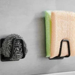 Självhäftande Krok Hållare för Disksvamp Rostfritt Stål Svart