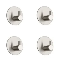 Självhäftande Väggkrokar i Rostfritt Stål, 4-pack