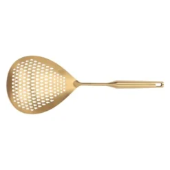 Skimmer Ladle 304 Rostfritt Stål Livsmedelskvalitet Långt Handtag Stort Flöde Skimmersked för Kök Guld