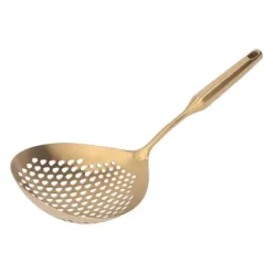Skimmer Ladle 304 Rostfritt Stål Livsmedelskvalitet Långt Handtag Stort Flöde Skimmersked för Kök Guld