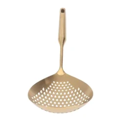 Skimmer Ladle 304 Rostfritt Stål Livsmedelskvalitet Långt Handtag Stort Flöde Skimmersked för Kök Guld