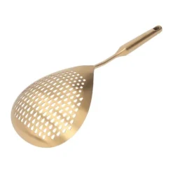 Skimmer Ladle 304 Rostfritt Stål Livsmedelskvalitet Långt Handtag Stort Flöde Skimmersked för Kök Guld