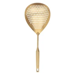 Skimmer Ladle 304 Rostfritt Stål Livsmedelskvalitet Långt Handtag Stort Flöde Skimmersked för Kök Guld