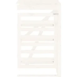 Skjulförlängning för sopkärl - Vit massiv furu | Färg: Vit | Storlek: Anpassningsbar