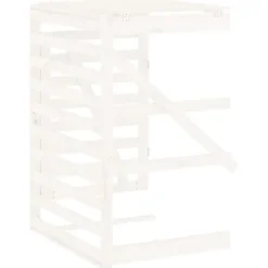 Skjulförlängning för sopkärl - Vit massiv furu | Färg: Vit | Storlek: Anpassningsbar