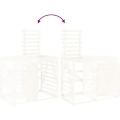 Skjulförlängning för sopkärl - Vit massiv furu | Färg: Vit | Storlek: Anpassningsbar