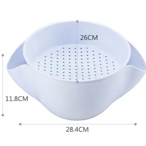 Skål / Durkslag Kombination - Vit, L