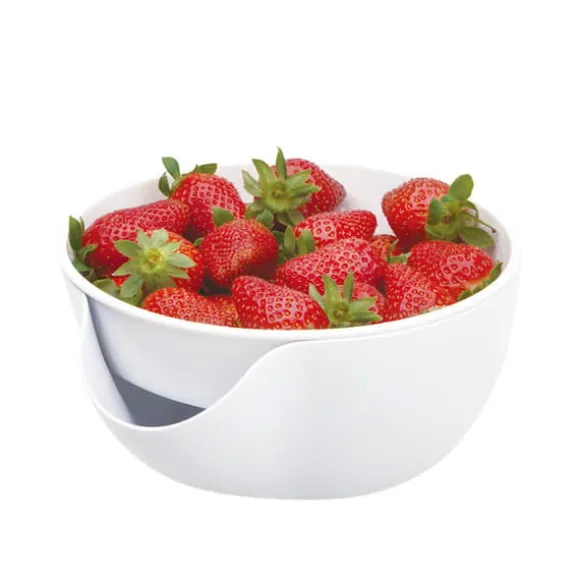 Skål / Durkslag Kombination - Vit, L