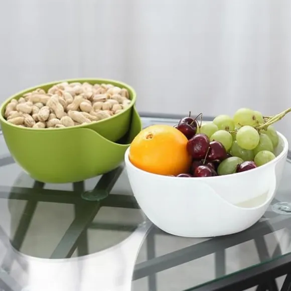 Skål / Durkslag Kombination - Vit, L