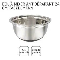 Skål för mixning i rostfritt stål 24 cm i diameter Fackelmann Basic