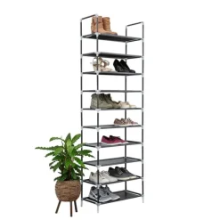 Skohylla för 20 par - Svart - 10 våningar