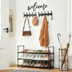 Skohylla med 3 hyllor, Skoförvaringsorgan i metall