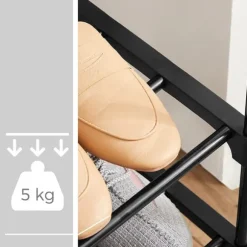 Skohylla med 3 hyllor, Skoförvaringsorgan i metall