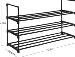 Skohylla med 3 hyllor, Skoförvaringsorgan i metall