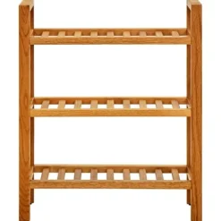 Skohylla med 3 hyllor 50x27x60 cm massiv ek