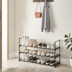 Skohylla med tre nivåer för upp till 12 par skor