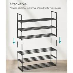 Skohylla med tre nivåer för upp till 12 par skor