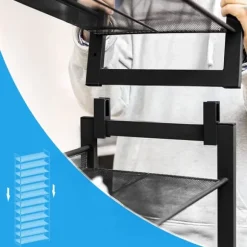 Skohylla 12-vånings Skoförvaring i metall nätthyllot - uppsättning av 2 stapelbar 6-lagers skohyllor