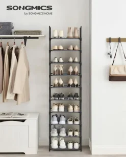 Skohylla, 45x28x173 cm, Grå