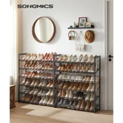 Skohylla, 92.5x30.7x223 cm, Svart