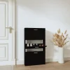Skoskåp i konstruerat trä - Modern förvaring | Färg: Svart | Storlek: 59x17x108 cm
