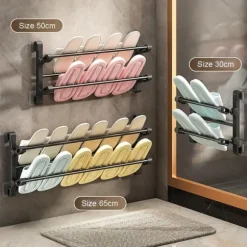 Skoskåp Wall-Mounted Folding Shoe Rack, 50x25.8x12cm, Space-Saving, No-Drill