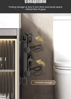 Skoskåp Wall-Mounted Folding Shoe Rack, 50x25.8x12cm, Space-Saving, No-Drill