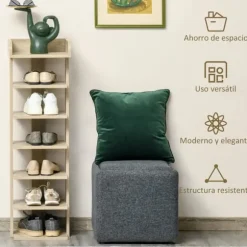 Skoställ - Skohylla - Smal - 7 Nivåer - För 6 Par - 32×30×104 cm - Trä - Natur