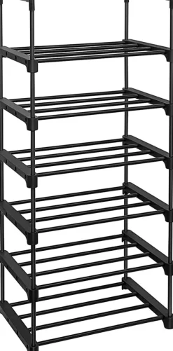 Skoställ Anpassningsbar Design Skoarrangör 45 x 30 x 106 cm 6-våning svart