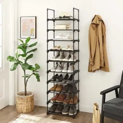 Skoställ, 10-facks metallställ för förvaring av skor, anpassningsbar design, metallram, platsbesparande ställ, för omklädningsrum, hall, 30 x 45 x 17 | CDON