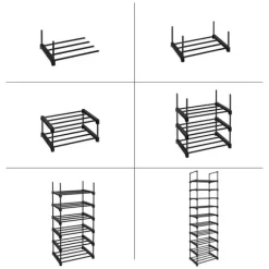 Skoställ, 10-facks metallställ för förvaring av skor, anpassningsbar design, metallram, platsbesparande ställ, för omklädningsrum, hall, 30 x 45 x 17 | CDON