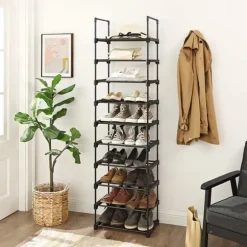 Skoställ Flexibla Hyllor 45x30x174 cm - Svart