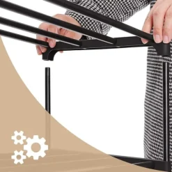 Skoställ Flexibla Hyllor 45x30x174 cm - Svart