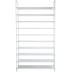 Skoställ för 50 par - Vit - 10 våningar